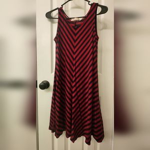Medium, Liberty Love, blue and red striped mini dress